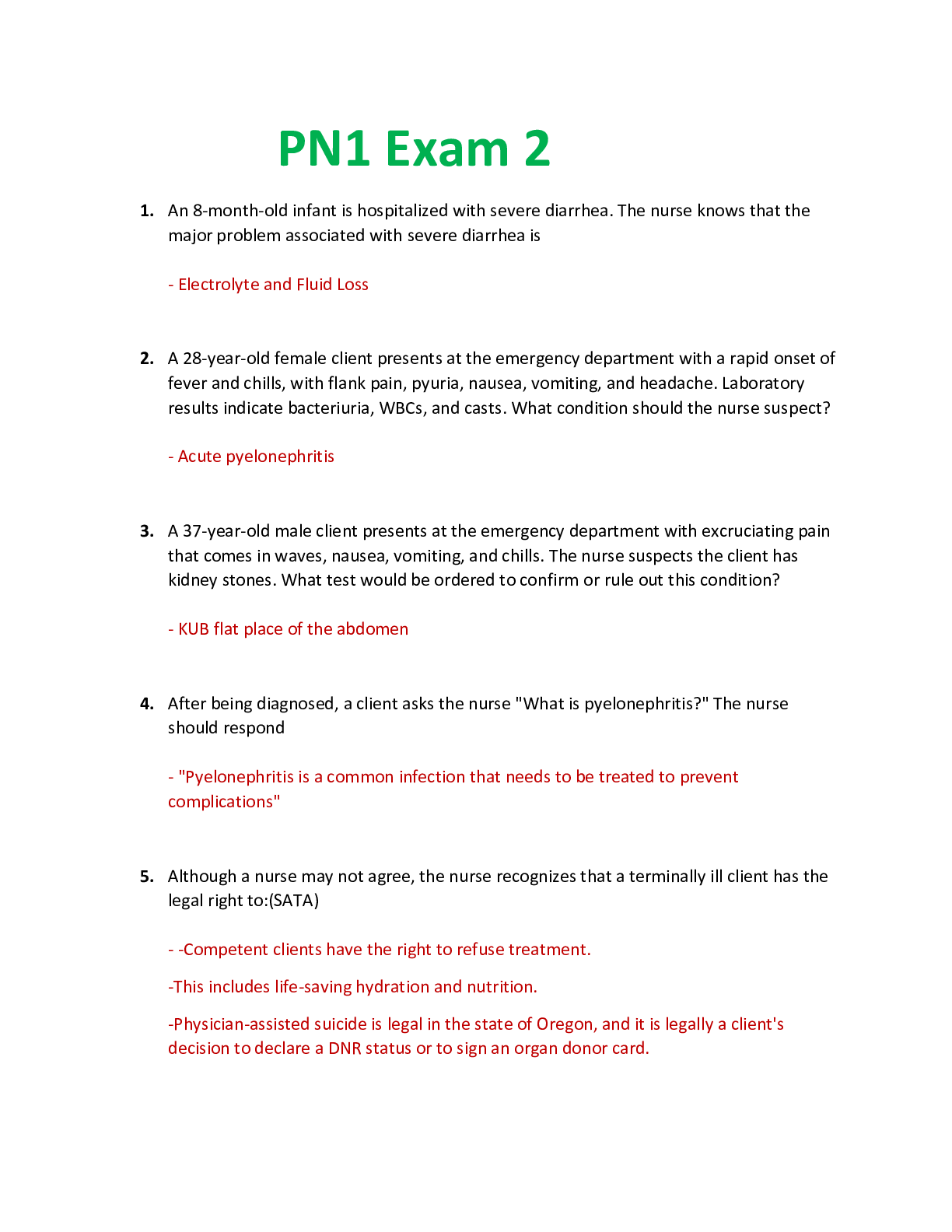 Preview image for NUR 2349 / NUR2349: Professional Nursing I / PN1 Exam 2 (Latest 2021/2022) Rasmussen